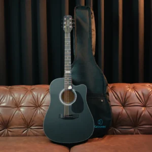 Kit Violão Giannini Gf1d Ceq Black Satin Folk Eletroacústico Cordas De Aço Acabamento Fosco Afinador Embutido Palheta E Bag Groover É Bom