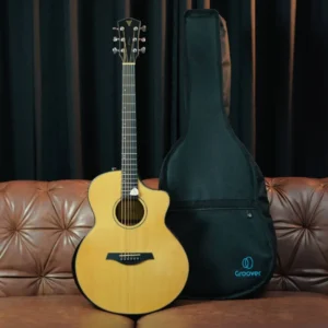 Kit Violão Phx J White Ah-599 Anatômico Tampo Maciço Jumbo Folk Eletroacústico Acabamento Brilhante Palheta E Bag Groover É Bom