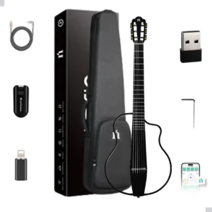 Violão Natasha Nbsg Nylon Smart App Preto Brilho É Bom